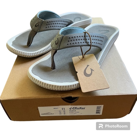 OluKai Other - Olukai Ulele Stone/Stone Comfort Flip Flop Sandal Men's Size US 11 NWT